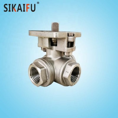 China 3-way Female thread ball valve Stainless Steel with High Plat